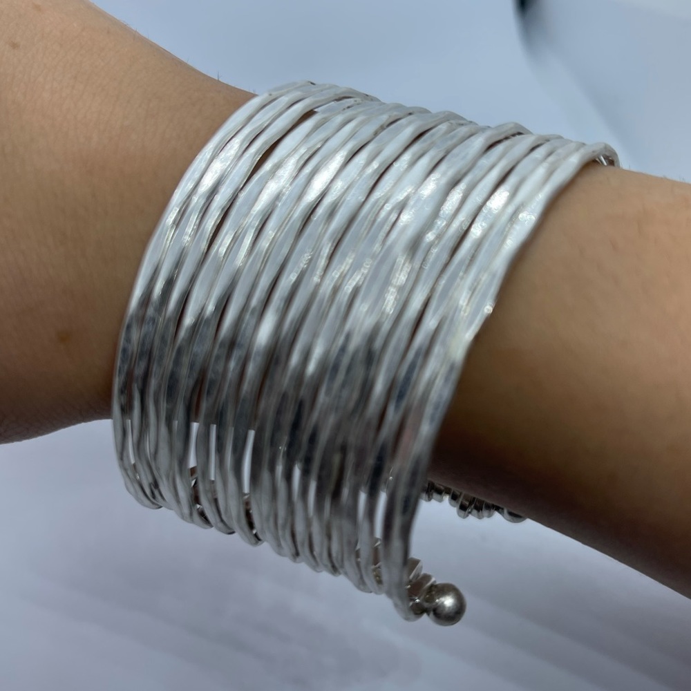 Silver tone cuff bracelet